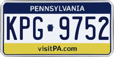PA license plate KPG9752