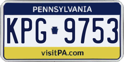 PA license plate KPG9753