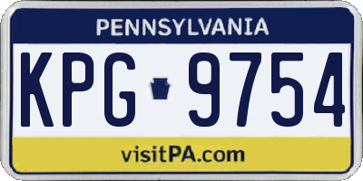 PA license plate KPG9754