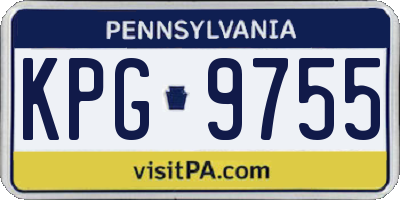 PA license plate KPG9755