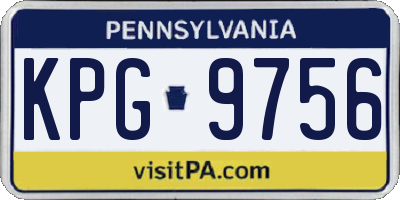 PA license plate KPG9756
