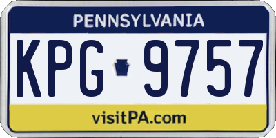 PA license plate KPG9757