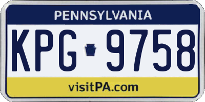 PA license plate KPG9758