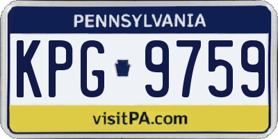 PA license plate KPG9759