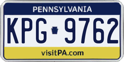 PA license plate KPG9762