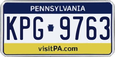 PA license plate KPG9763