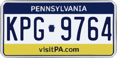 PA license plate KPG9764