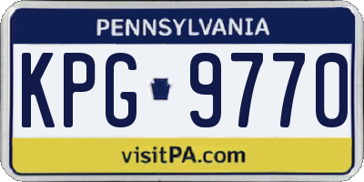 PA license plate KPG9770