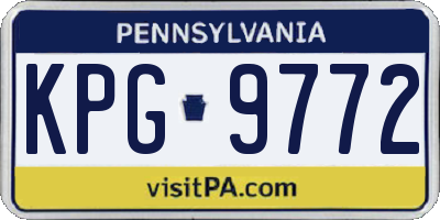 PA license plate KPG9772