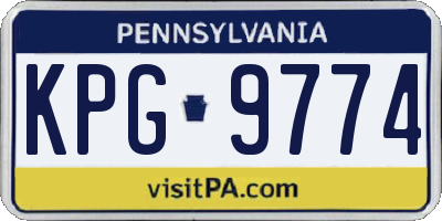 PA license plate KPG9774