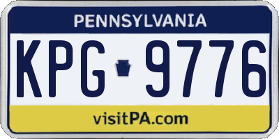 PA license plate KPG9776