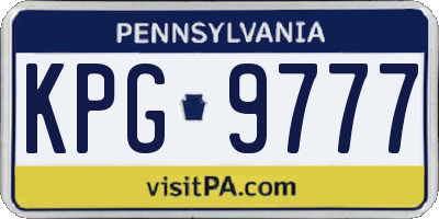 PA license plate KPG9777