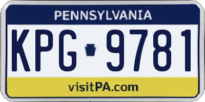 PA license plate KPG9781
