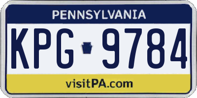 PA license plate KPG9784