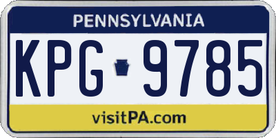 PA license plate KPG9785