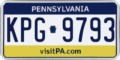PA license plate KPG9793