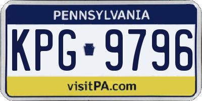 PA license plate KPG9796