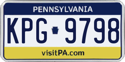 PA license plate KPG9798