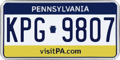 PA license plate KPG9807