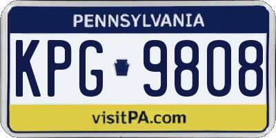 PA license plate KPG9808