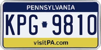 PA license plate KPG9810