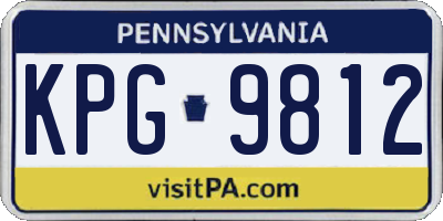 PA license plate KPG9812