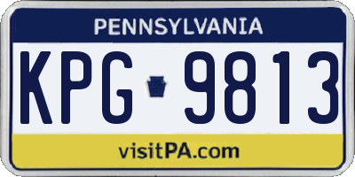 PA license plate KPG9813