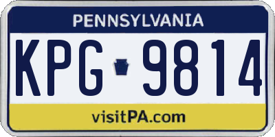 PA license plate KPG9814