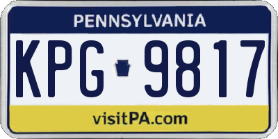 PA license plate KPG9817