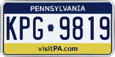PA license plate KPG9819