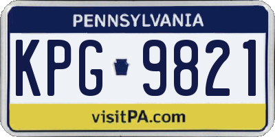 PA license plate KPG9821