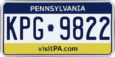 PA license plate KPG9822