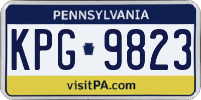 PA license plate KPG9823