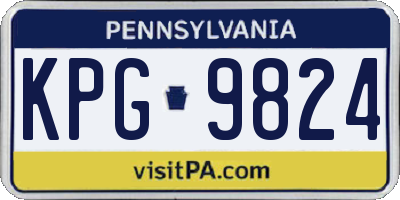 PA license plate KPG9824