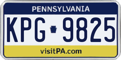 PA license plate KPG9825