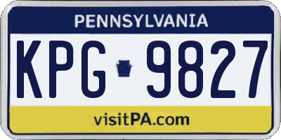 PA license plate KPG9827
