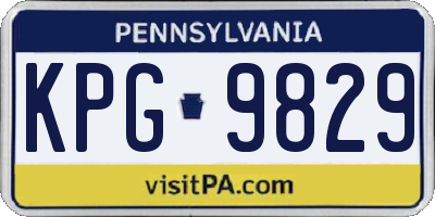 PA license plate KPG9829