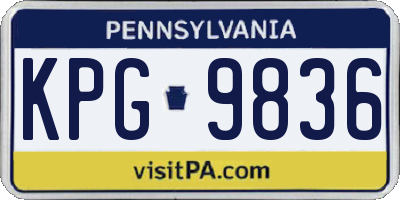 PA license plate KPG9836