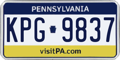 PA license plate KPG9837