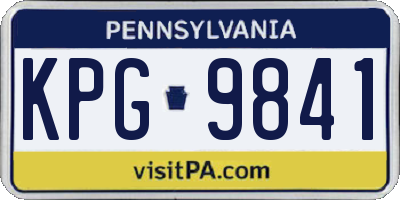 PA license plate KPG9841