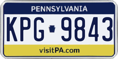 PA license plate KPG9843