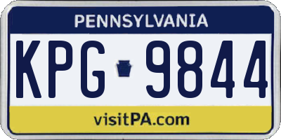 PA license plate KPG9844