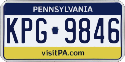 PA license plate KPG9846