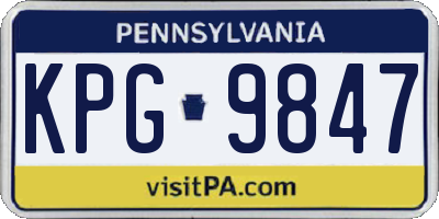 PA license plate KPG9847