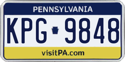 PA license plate KPG9848
