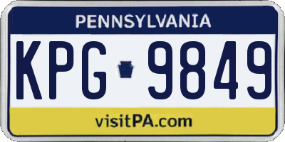PA license plate KPG9849