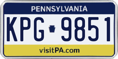PA license plate KPG9851