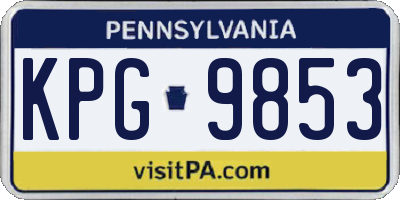 PA license plate KPG9853