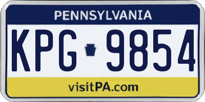 PA license plate KPG9854