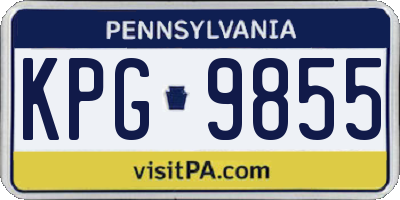 PA license plate KPG9855